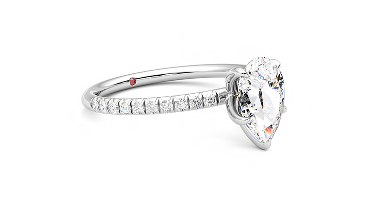 Taylor & Hart Dulcet Pear Engagement Ring 360 degree image 6