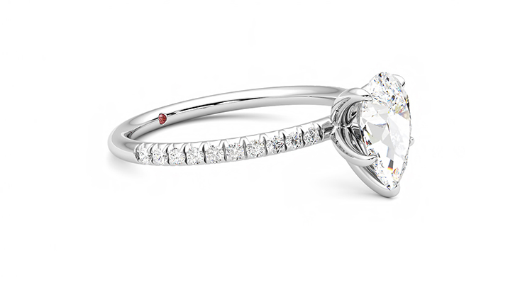 Taylor & Hart Dulcet Pear Engagement Ring 360 degree image 7