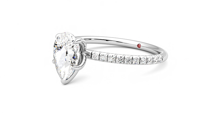 Taylor & Hart Dulcet Pear Engagement Ring 360 degree image 24