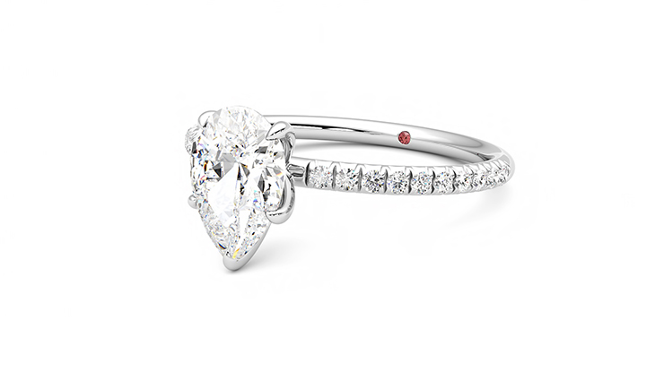 Taylor & Hart Dulcet Pear Engagement Ring 360 degree image 25
