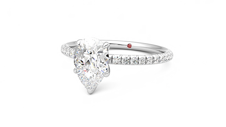 Taylor & Hart Dulcet Pear Engagement Ring 360 degree image 26