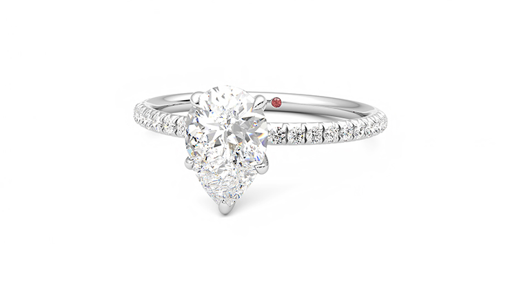 Taylor & Hart Dulcet Pear Engagement Ring 360 degree image 27