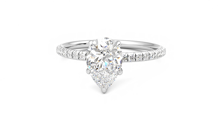 Taylor & Hart Dulcet Pear Engagement Ring 360 degree image 28