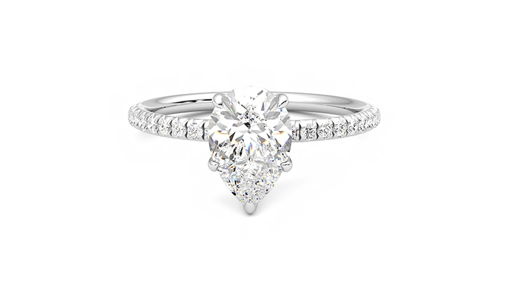 Taylor & Hart Dulcet Pear Engagement Ring 360 degree image 29