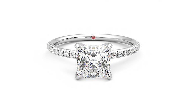 Taylor & Hart Dulcet Princess Engagement Ring 360 degree image 0
