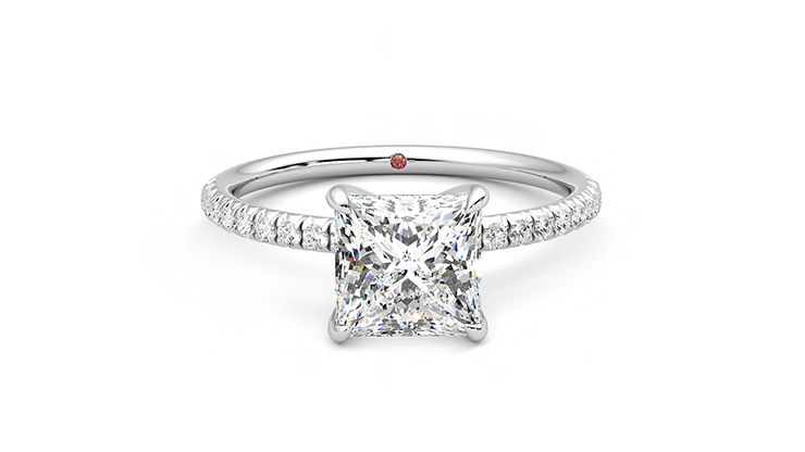 Taylor & Hart Dulcet Princess Engagement Ring 360 degree image 1
