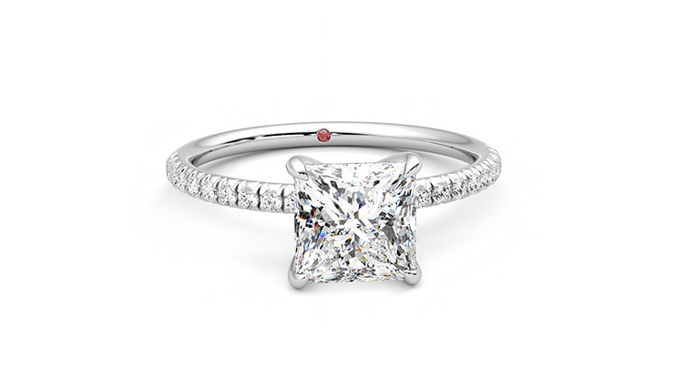 Taylor & Hart Dulcet Princess Engagement Ring 360 degree image 2
