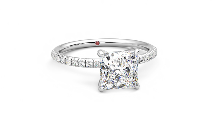 Taylor & Hart Dulcet Princess Engagement Ring 360 degree image 3