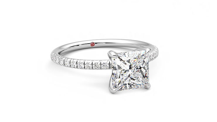 Taylor & Hart Dulcet Princess Engagement Ring 360 degree image 4