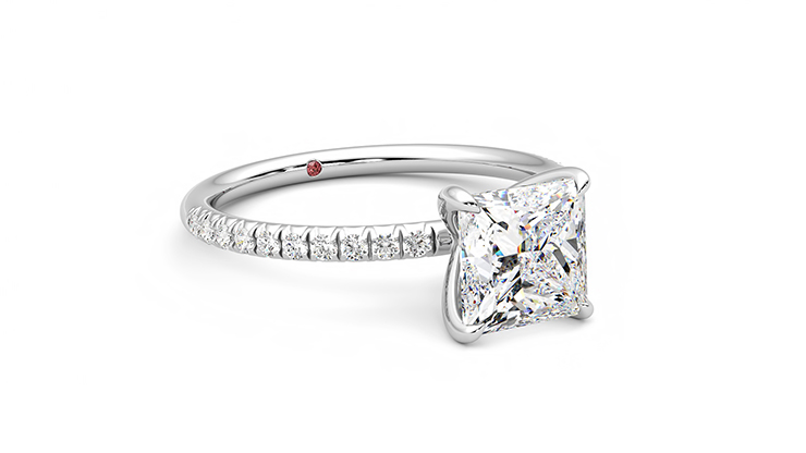 Taylor & Hart Dulcet Princess Engagement Ring 360 degree image 5