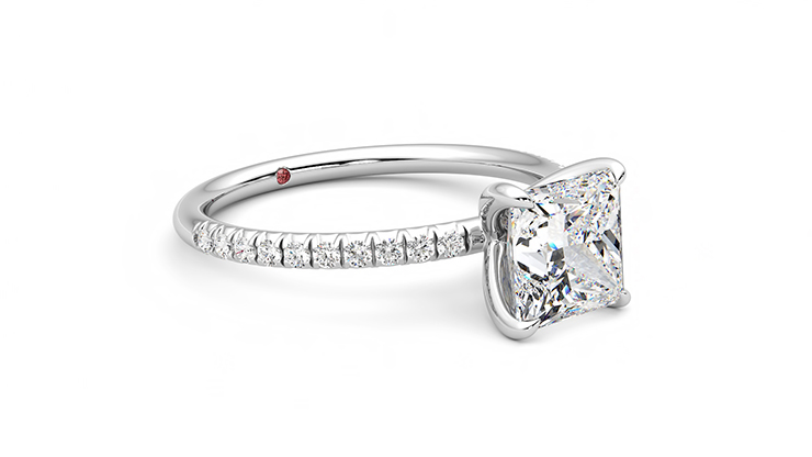 Taylor & Hart Dulcet Princess Engagement Ring 360 degree image 6