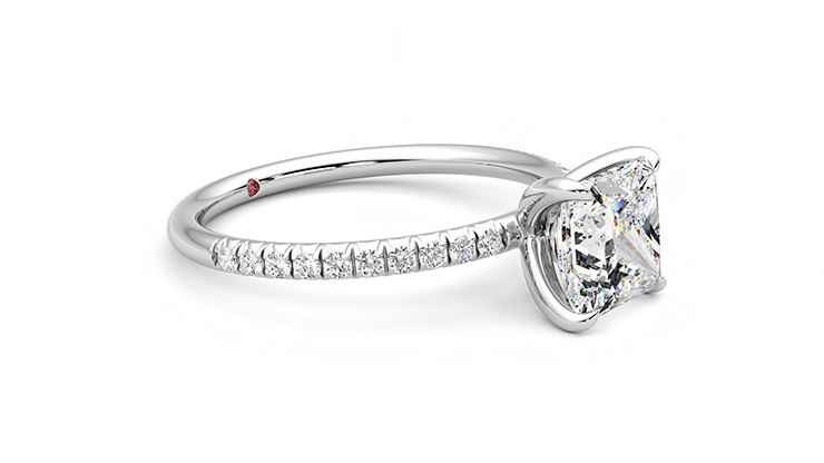 Taylor & Hart Dulcet Princess Engagement Ring 360 degree image 7