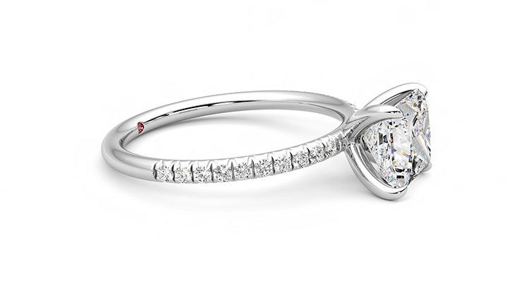 Taylor & Hart Dulcet Princess Engagement Ring 360 degree image 8