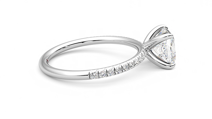 Taylor & Hart Dulcet Princess Engagement Ring 360 degree image 10