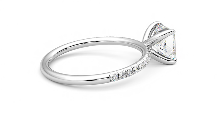 Taylor & Hart Dulcet Princess Engagement Ring 360 degree image 11