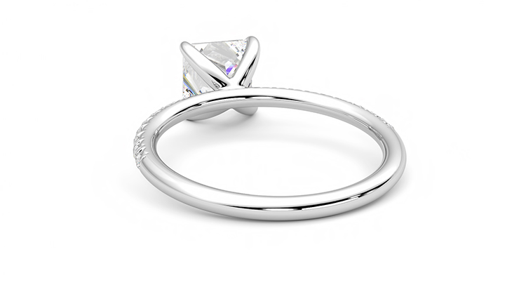 Taylor & Hart Dulcet Princess Engagement Ring 360 degree image 16