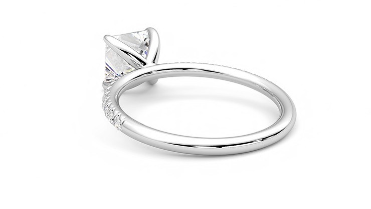 Taylor & Hart Dulcet Princess Engagement Ring 360 degree image 17
