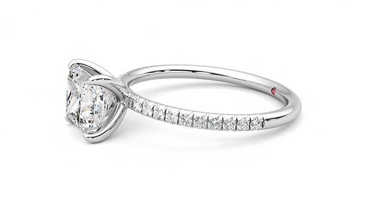 Taylor & Hart Dulcet Princess Engagement Ring 360 degree image 22