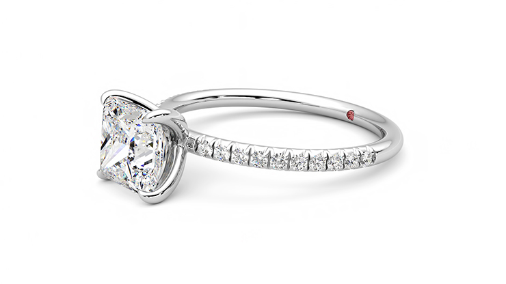 Taylor & Hart Dulcet Princess Engagement Ring 360 degree image 23