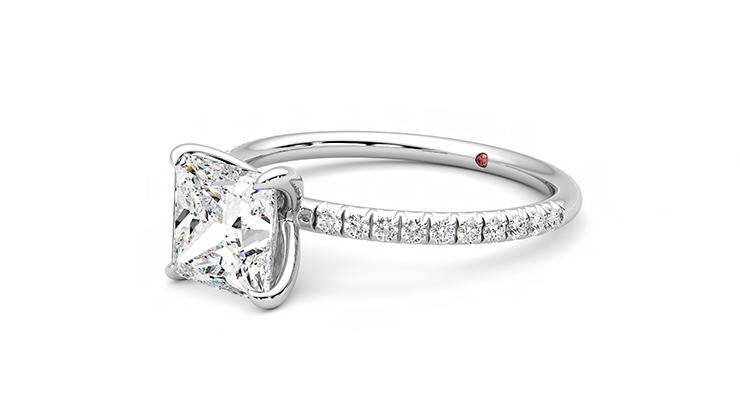 Taylor & Hart Dulcet Princess Engagement Ring 360 degree image 24