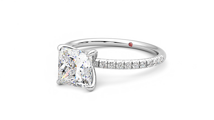 Taylor & Hart Dulcet Princess Engagement Ring 360 degree image 25