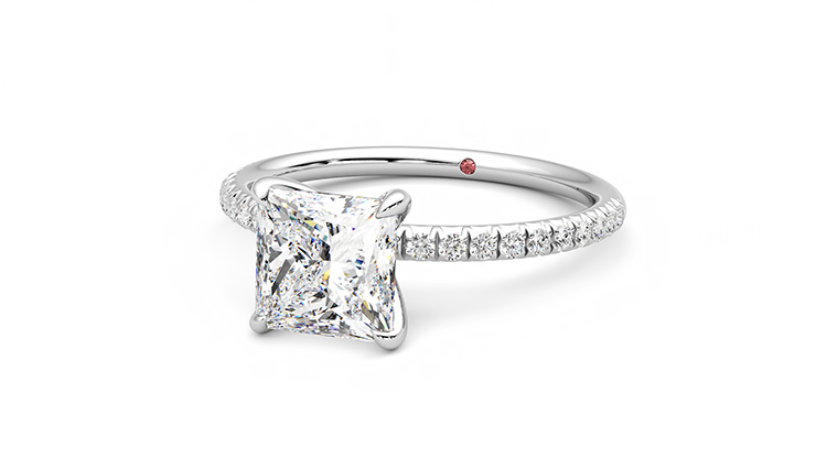 Taylor & Hart Dulcet Princess Engagement Ring 360 degree image 26