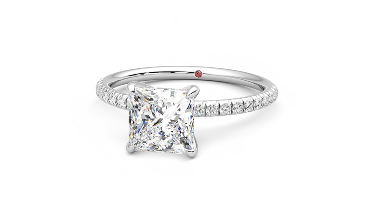 Taylor & Hart Dulcet Princess Engagement Ring 360 degree image 27