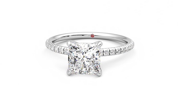 Taylor & Hart Dulcet Princess Engagement Ring 360 degree image 28