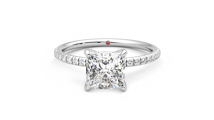 Taylor & Hart Dulcet Princess Engagement Ring 360 degree image 29