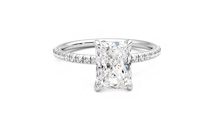 Taylor & Hart Dulcet Radiant Engagement Ring 360 degree image 2