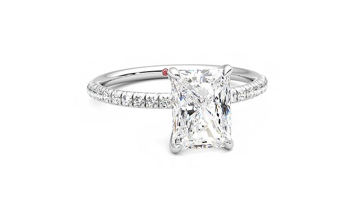 Taylor & Hart Dulcet Radiant Engagement Ring 360 degree image 3