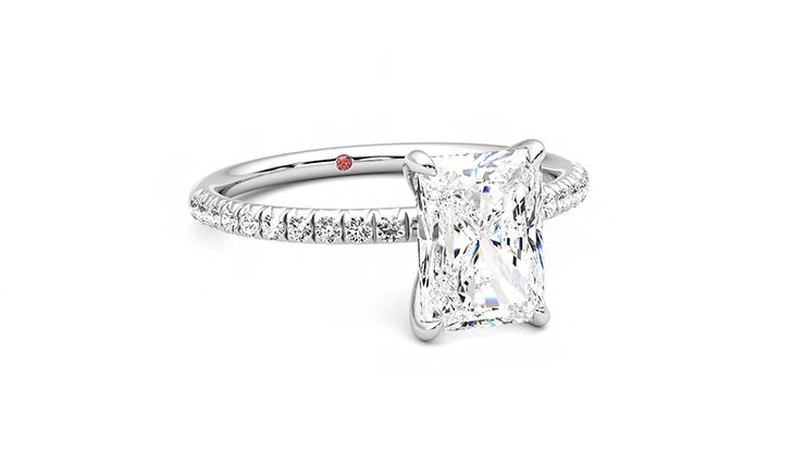 Taylor & Hart Dulcet Radiant Engagement Ring 360 degree image 4