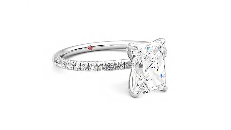 Taylor & Hart Dulcet Radiant Engagement Ring 360 degree image 5
