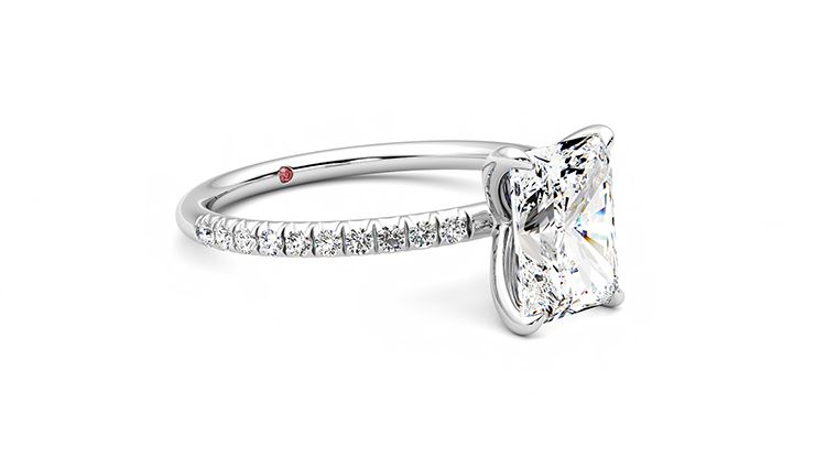 Taylor & Hart Dulcet Radiant Engagement Ring 360 degree image 6
