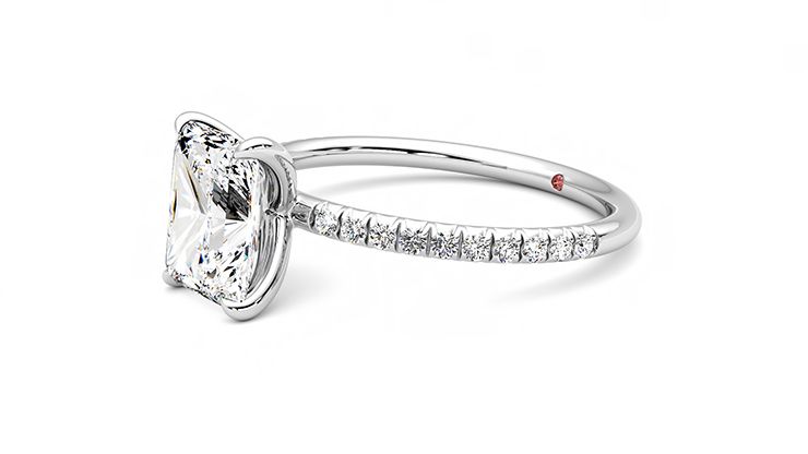 Taylor & Hart Dulcet Radiant Engagement Ring 360 degree image 23
