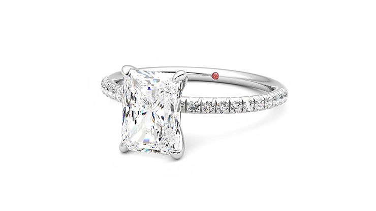 Taylor & Hart Dulcet Radiant Engagement Ring 360 degree image 26