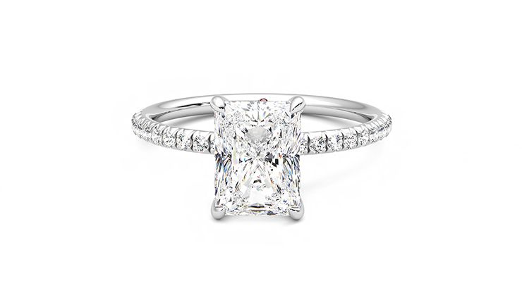Taylor & Hart Dulcet Radiant Engagement Ring 360 degree image 29