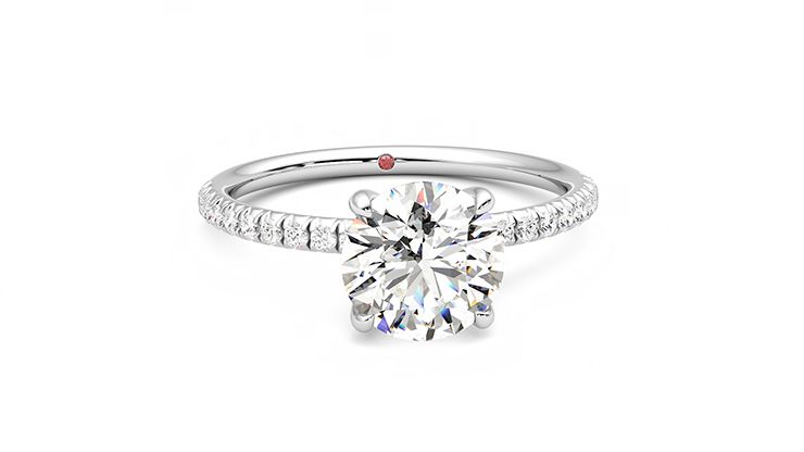 Taylor & Hart Dulcet Round Engagement Ring 360 degree image 2