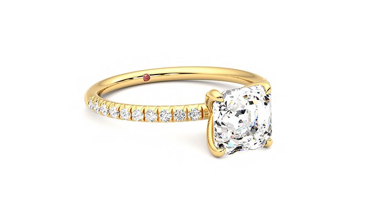 Taylor & Hart Dulcet Asscher Engagement Ring 360 degree image 5