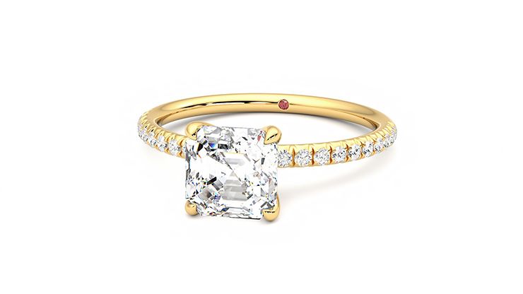 Taylor & Hart Dulcet Asscher Engagement Ring 360 degree image 27
