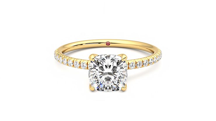 Taylor & Hart Dulcet Cushion Engagement Ring 360 degree image 0