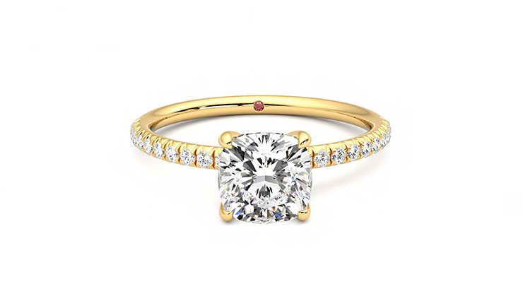 Taylor & Hart Dulcet Cushion Engagement Ring 360 degree image 1