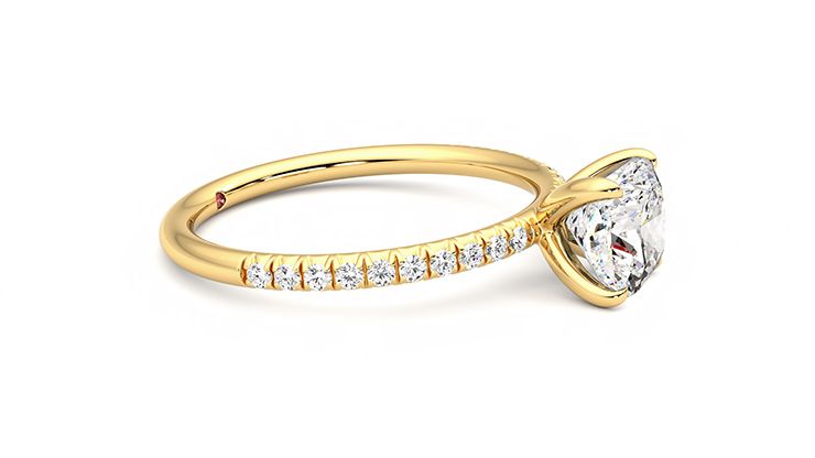 Taylor & Hart Dulcet Cushion Engagement Ring 360 degree image 8