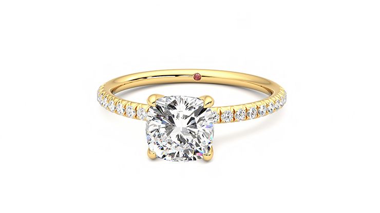 Taylor & Hart Dulcet Cushion Engagement Ring 360 degree image 28