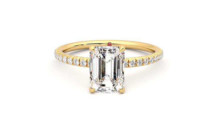 Taylor & Hart Dulcet Emerald Engagement Ring 360 degree image 0