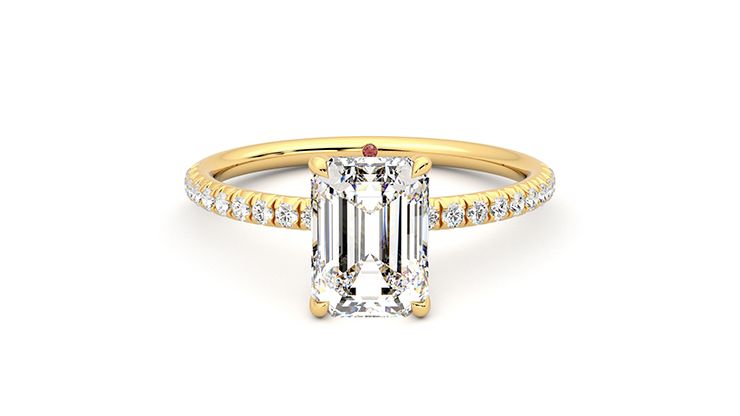 Taylor & Hart Dulcet Emerald Engagement Ring 360 degree image 1