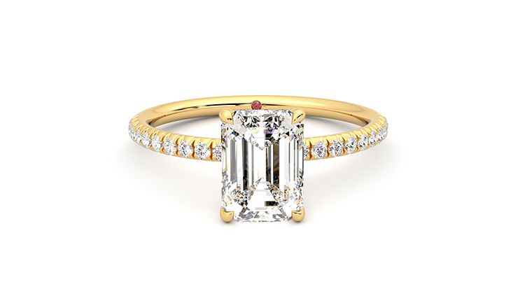 Taylor & Hart Dulcet Emerald Engagement Ring 360 degree image 2
