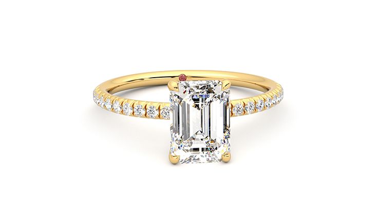 Taylor & Hart Dulcet Emerald Engagement Ring 360 degree image 3