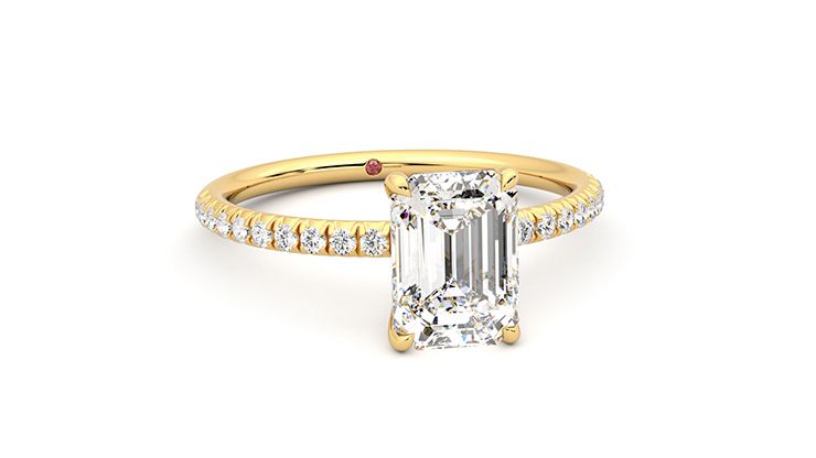 Taylor & Hart Dulcet Emerald Engagement Ring 360 degree image 4