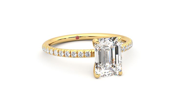 Taylor & Hart Dulcet Emerald Engagement Ring 360 degree image 5